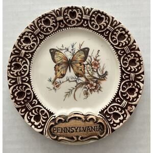 Vtg Treasure Craft Ceramic Souvenir Plate Decor Pennsylvania 5.875” Made in USA
